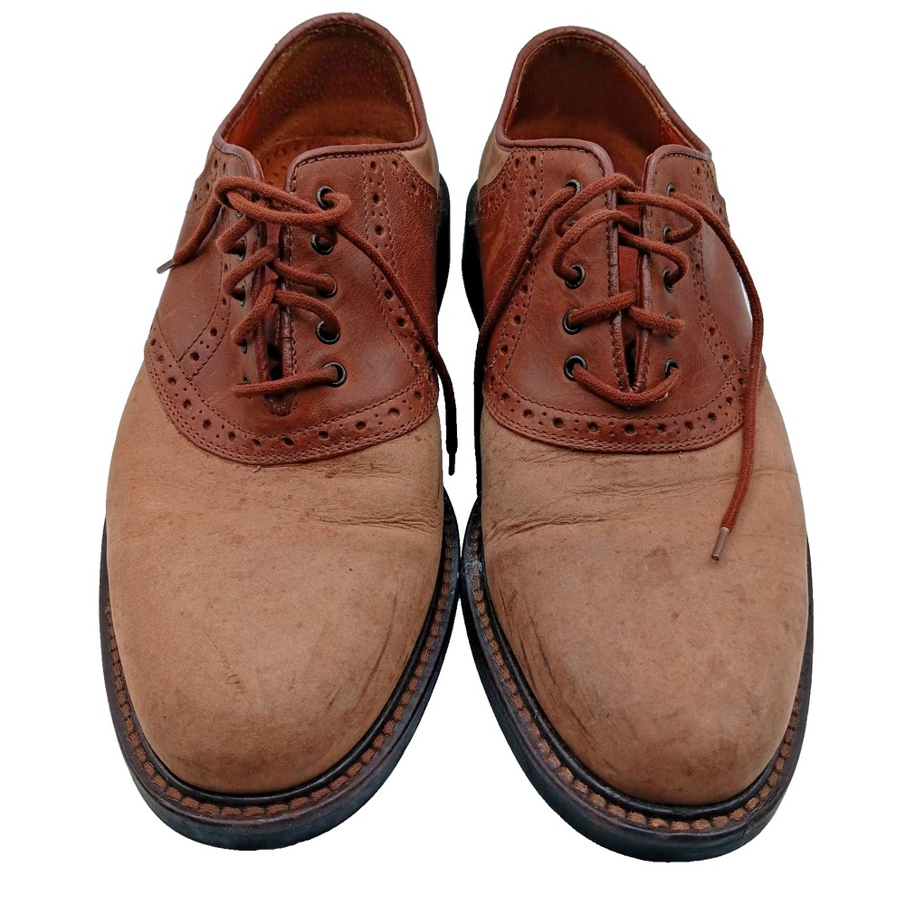 Johnston & Murphy Nubuck Leather Saddle Oxford US 9 Made in Italy